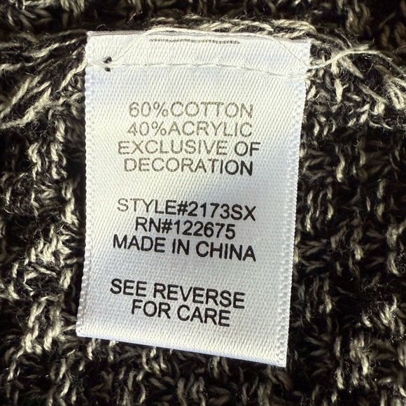 Lety & Me Ariana Gray Black Elbow Patch Knit Sweater Size Large - Picture 12 of 13